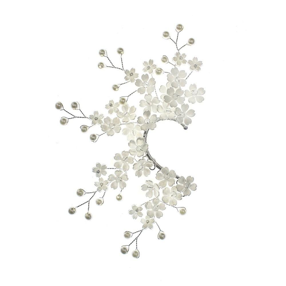 Cherry Blossom Shape No Piercing Ear Wrap Pearl Accent Bridal Ear Jewelry Elegant Ear Jewelry Left ear