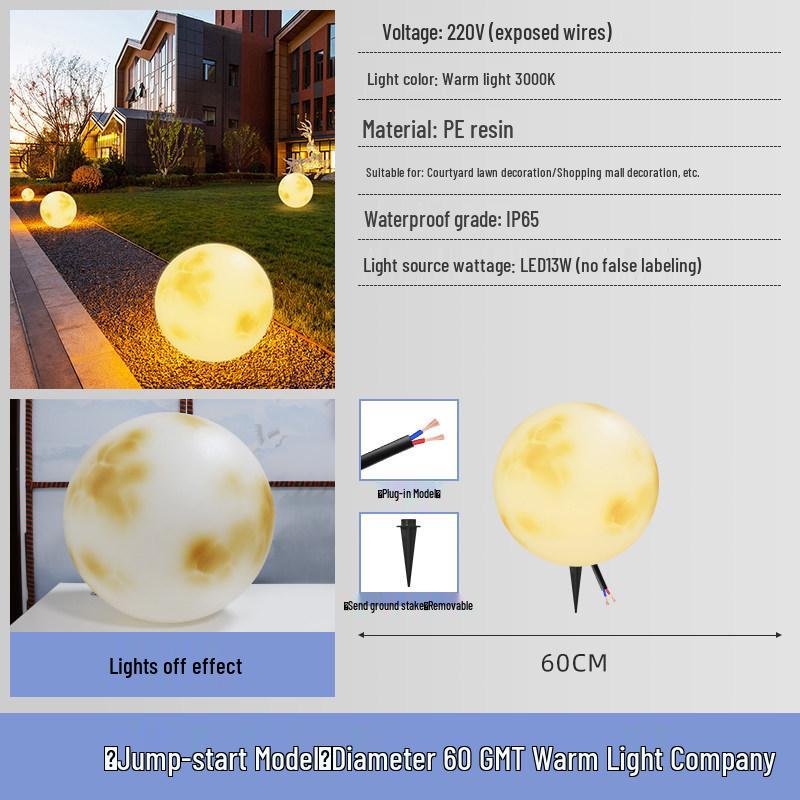 Solar-Powered Outdoor Moon Lamp: Waterproof Atmosphere Light for Gardens, Villas, and Terraces