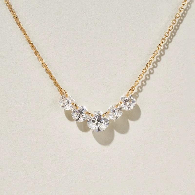 Factory 925 Sterling Silver Shiny Zircon Pendant Necklace for Women Minimalist Daily Wear Necklace Fashion Jewelry