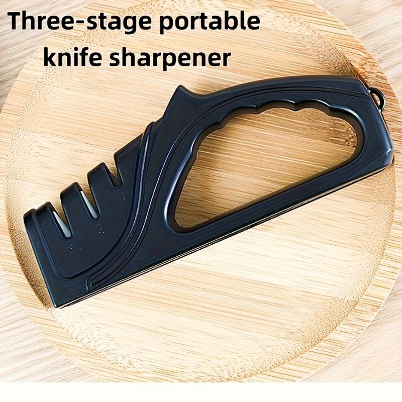 Multifunctional 3-Stage Knife Sharpener, Tungsten Steel & Ceramic,No Electricity Needed, Easy Hang Kitchen Tool,Mothers Day Gift