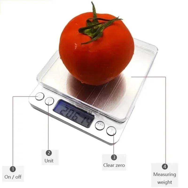 Kitchen Measuring Scales Mini Digital Kitchen Scale Weight Tools Pocket Precision & Food Electronic Jewelry Gold Gram Balance
