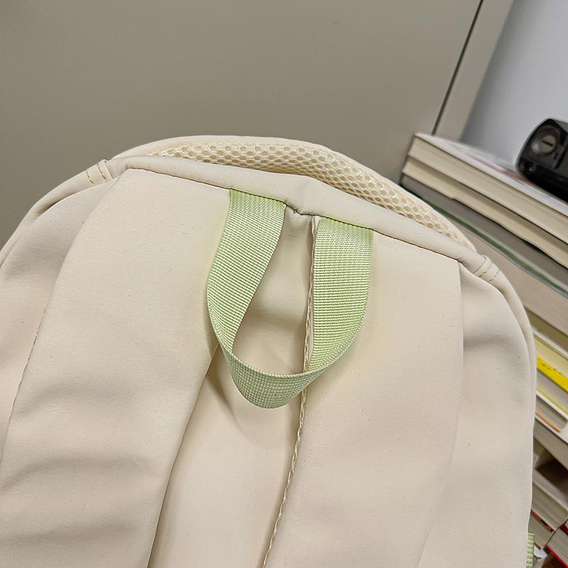 Color Block Women's Backpack Student's Large Capacity Schoolbag Travel Backpack