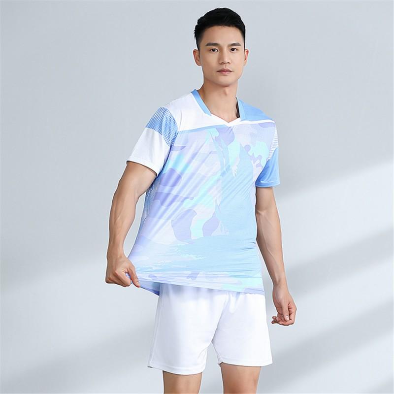 Unisex Badminton Sport Set Short Sleeve Top Shorts Men Women Kids Athletic Wear