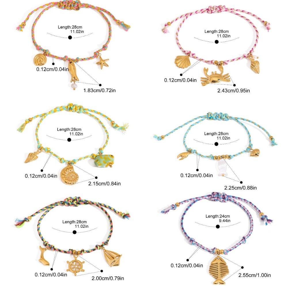Regulowana Bransoletka z Wisiorkiem Muszelka Łańcuszek na Rękę Nowa Bransoletka Prezenty
