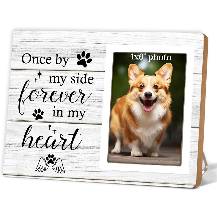 Memorial Picture Frame, Dog and Cat Memorial Photo Frame, Pet Memorial Gifts Photo Frame for Loss of Pet Sympathy Keepsake Gifts, Forever In My Heart