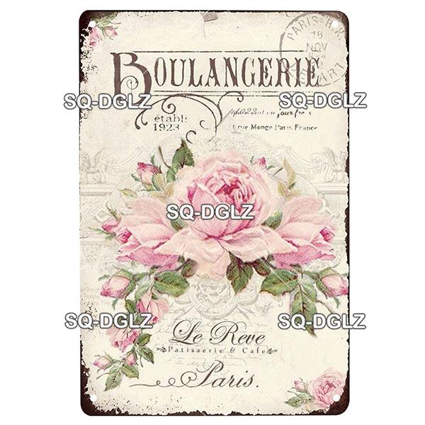 Blume Vintage Zinn Zeichen Wohnkultur Retro Metall Zeichen Shabby Chic Wand Dekor Für Küche Wohnzimmer Esszimmer Metall Platte