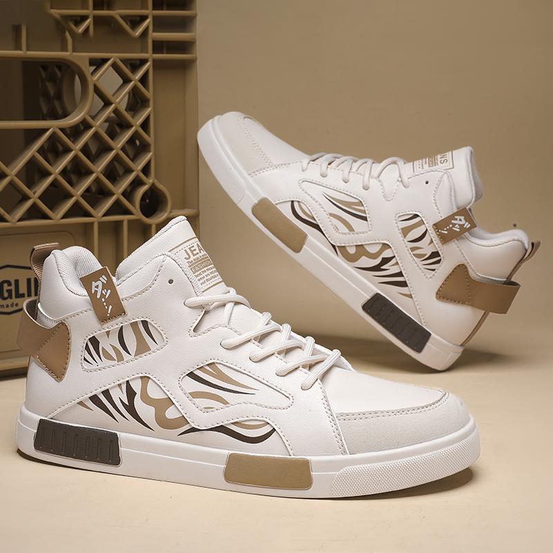 Autumn New Comfortable Mens Casual Shoes High Top Trendy Wear-Resistant Sports Shoes Arch Supported Flexible Walking Shoes