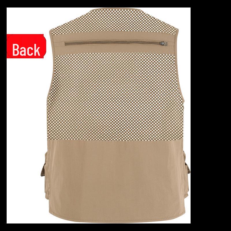 Men's 7XL Quick-Dry Mesh Vest With Multi-Pockets - Breathable Summer Wear