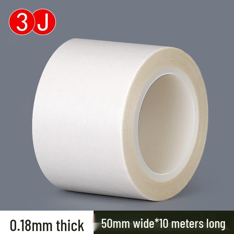 3J White High-Temperature PTFE Fiberglass Tape 50mm x 10m (1 Roll)