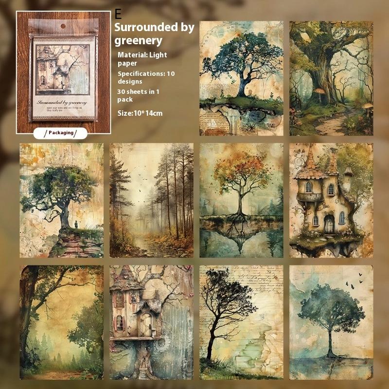 30 Buc/Set Cărți Poștale Vintage cu Flori și Păsări Hârtie de Fundal Cărți Poștale DIY Cărți Poștale Suvenir