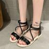 Chic and Elegant Black Open Toe Women's Sandals Summer Shoe Sale Casual High Quality 2025 Luxury Comfortable Vip Ladies Shoes