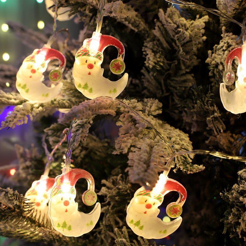 USB LED Christmas Santa Moon String Lights
