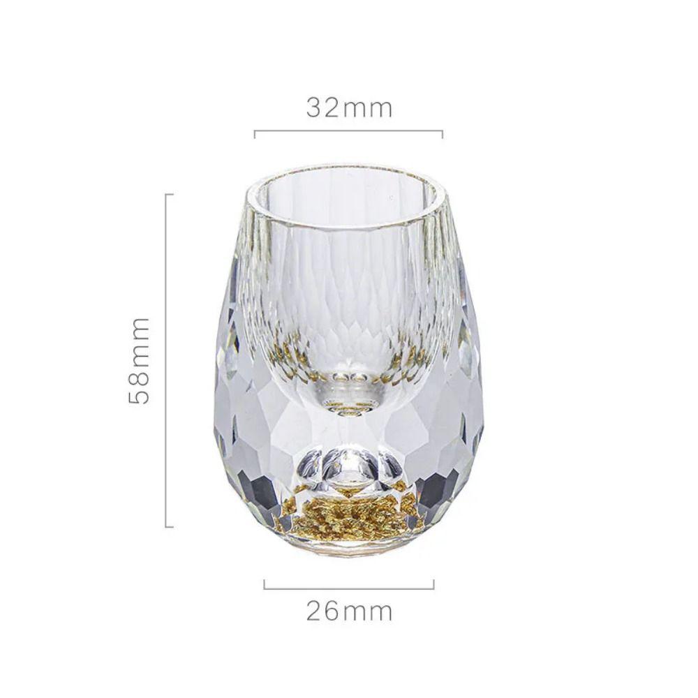 15ml Gold Foil Glass Tea Cup Luxury Double Bottom Crystal Glass Cup Sake Shochu Glass Cup Vodka Glass Cup Bar Accessory