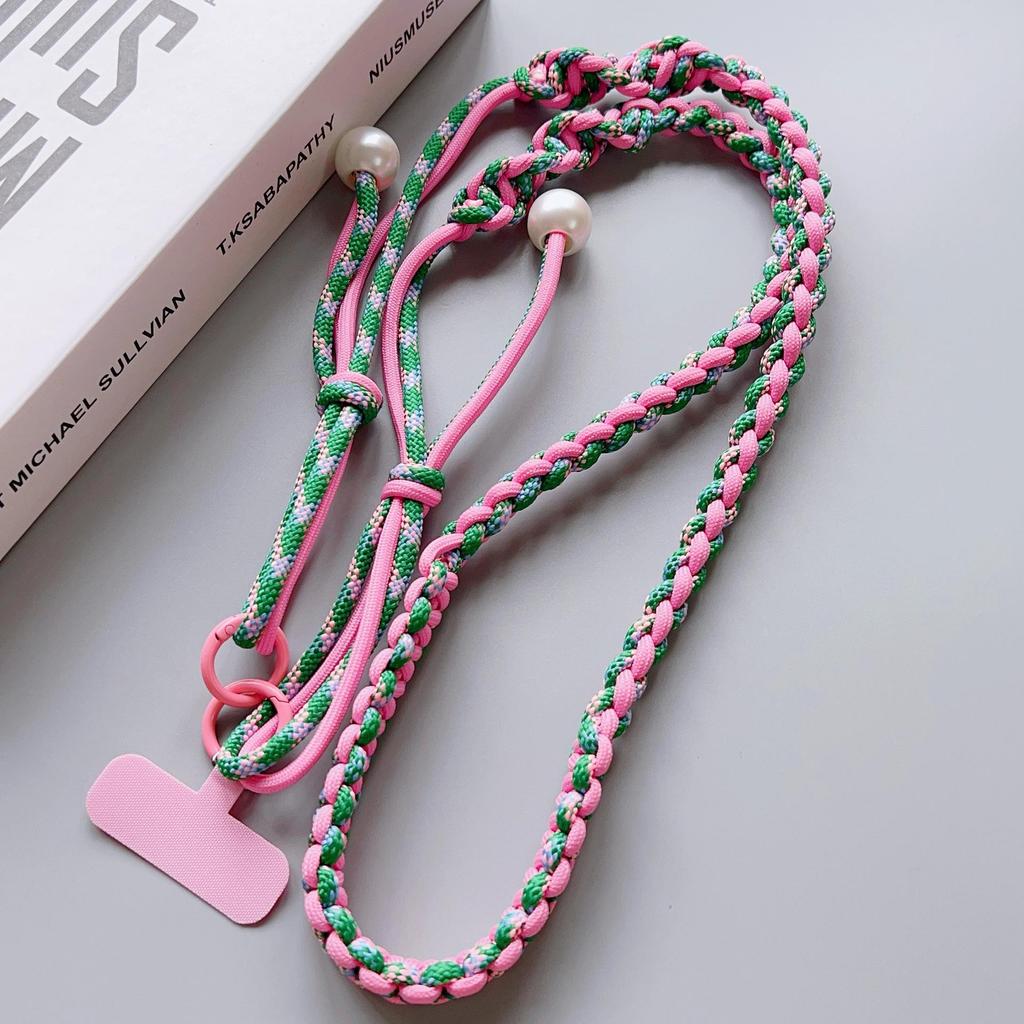 Cordelette tressée colorée réglable à quatre brins pour crossbody et porte-clés pour téléphone portable de filles