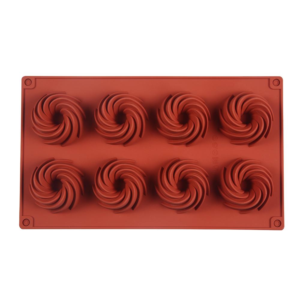 

Silicone Cake Mold 8 Cavity Mini Spiral Shaped Cake Chocolate Bakeware 3D DIY Baking Dessert Mousse Decorating Moulds