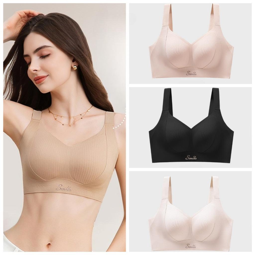 Seamless Foundation Skin‑Tone Tank‑Style Bra,Minimizer Push‑Up Plus Size Brassiere,Gather Side Fat for Large Bust Women