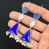 Frauentag Angebot Lapislazuli Stein Sterling Silber Hängeohrringe Schmuck