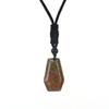 Natural Amethyst Agate Hexahedron Pendant Necklace Rough Stone Gemstone Necklace N615