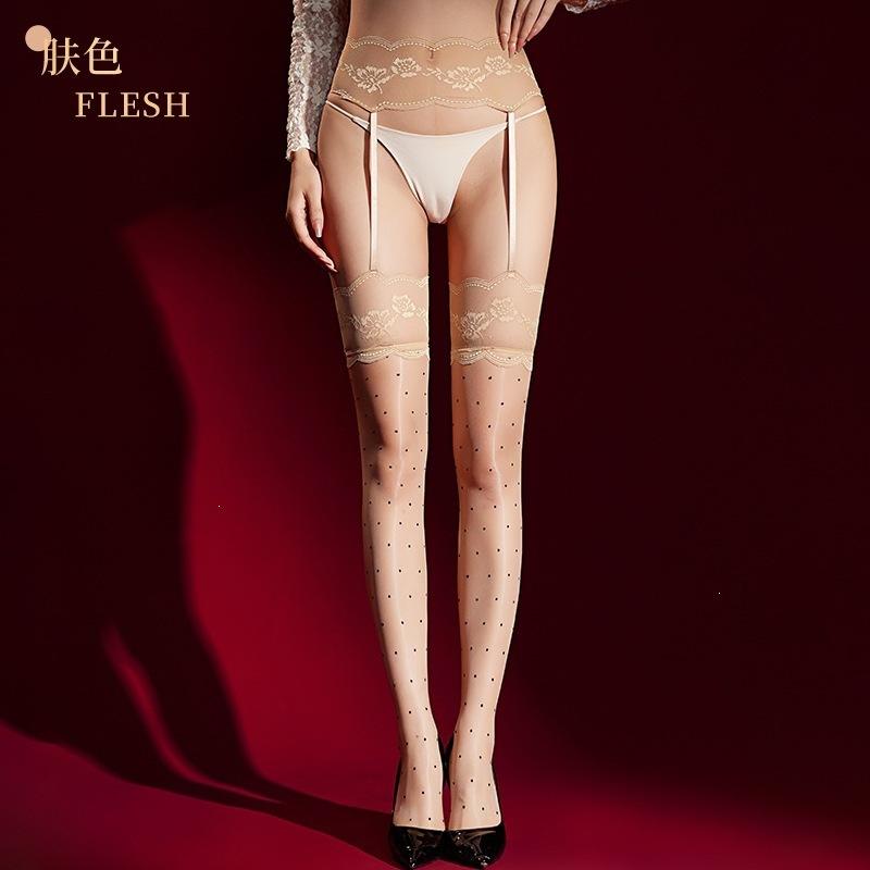 Chaussettes porte-jarretelles en dentelle sexuelles bas intégrés désir pur chaussettes tube en dentelle chaussettes porte-jarretelles creuses ouvertes