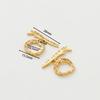 4 Sets 14K18K Gold Color Plated Brass O Toggle Clasps Connector For Diy Bracelet Necklace Jewelry Making Findings Accessories