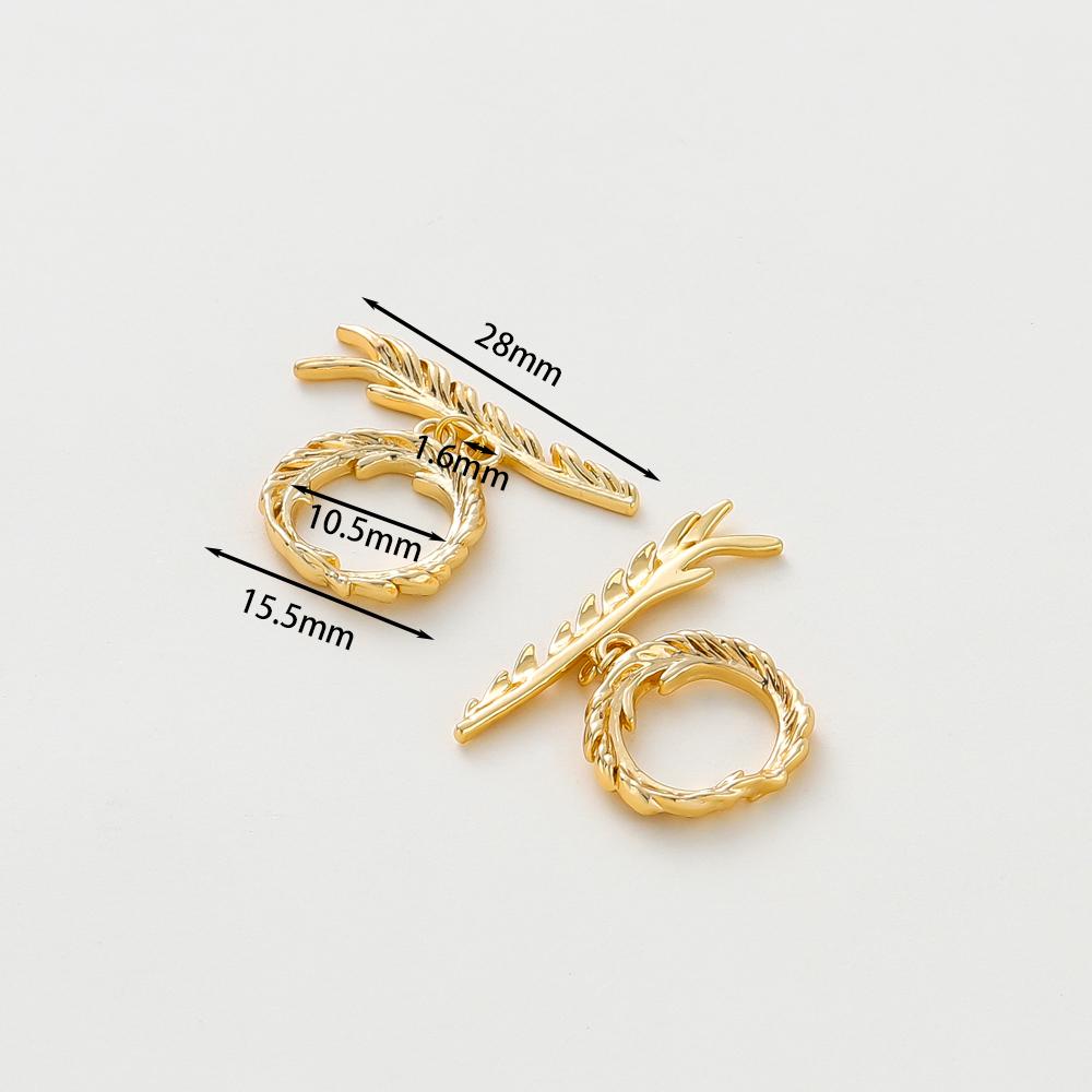 

4 Sets 14K/18K Gold Color Plated Brass O Toggle Clasps Connector for DIY Bracelet Necklace Jewelry Making Findings Accessories 4Sets