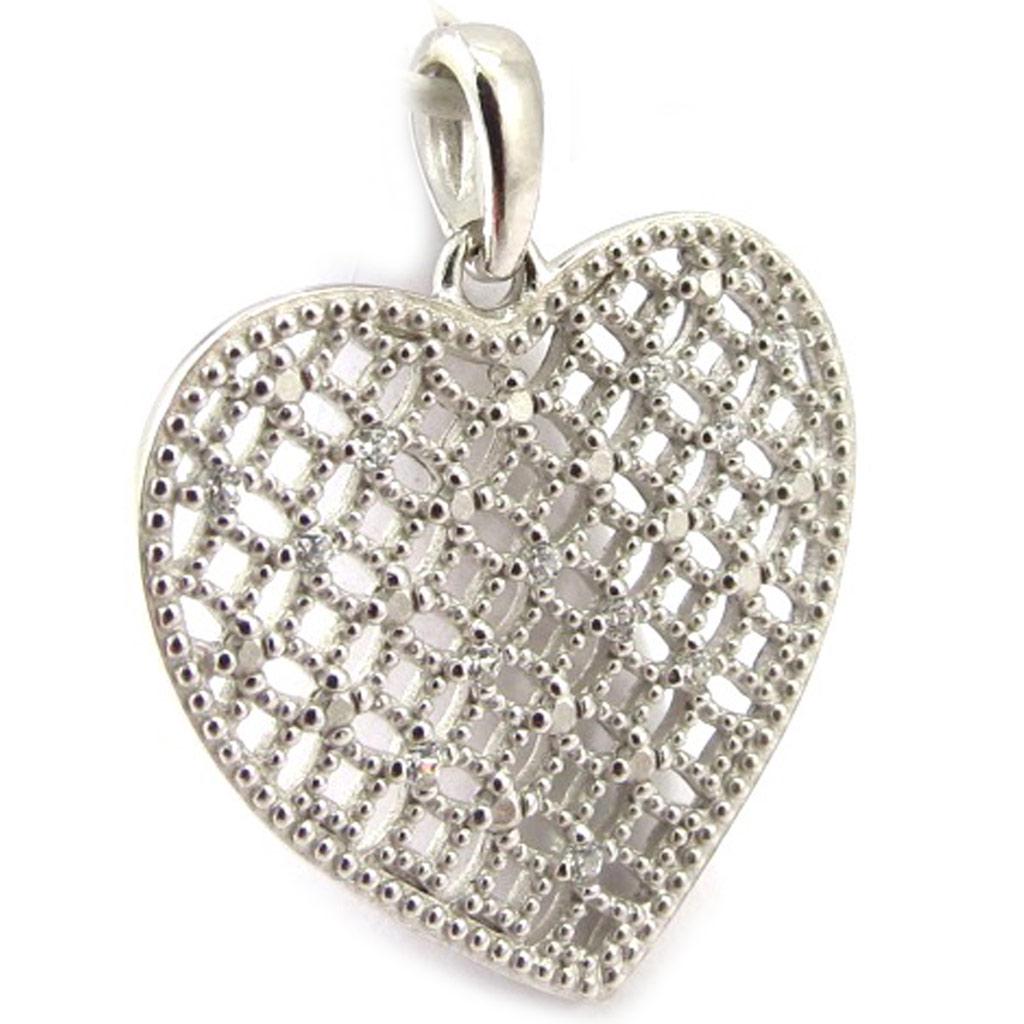 Les Trésors De Lily [K3623] - Pendentif Argent 'Love' blanc argenté (rhodié) - 25x20 mm