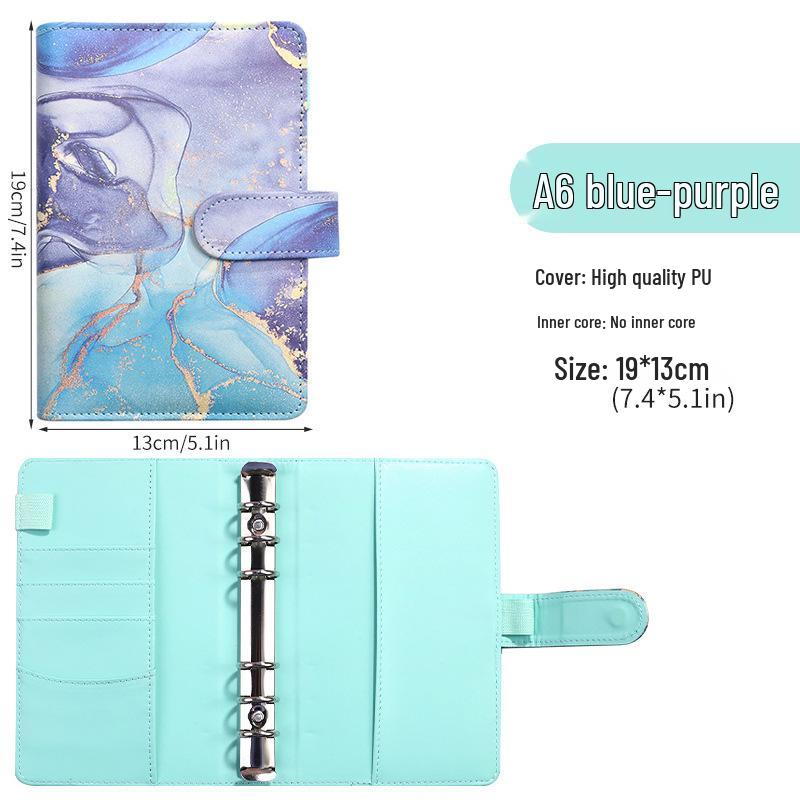 Exclusive Marble Gilded Journal and Budget Planner - A7 Ring Binder, A6 Macaron, A5 Notebook