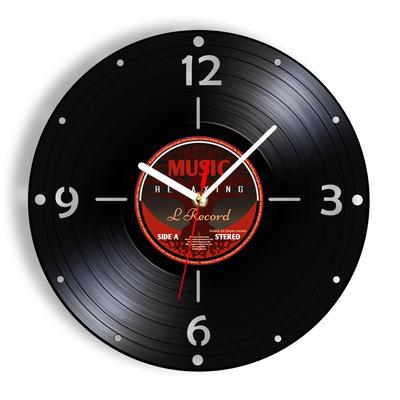 Vintage Vinyl LP Record Wall Clock 70's 80's Pop Genre Retro Wall Art Decor Laser Cut Longplay Retro Silent Quartz Wall Clock