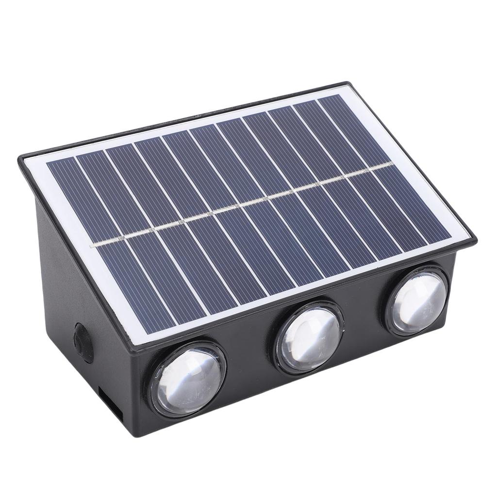 Solar Led Wall Light Solar Fence Sconce IP65 Water Proof for Patio Porch Garden Backyard Fence Decor 6 LEDs Warm Light