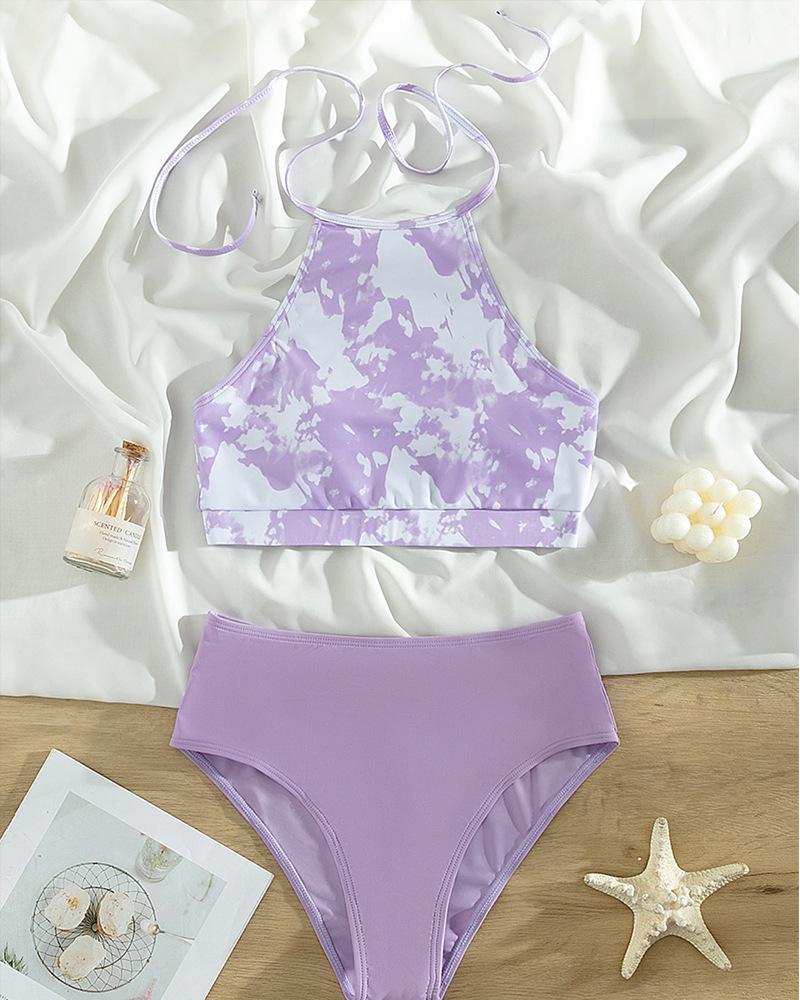 TS JYL-SW313 Vintage Print Bikini, Mesh Three-Piece Wholesale Swimwear M