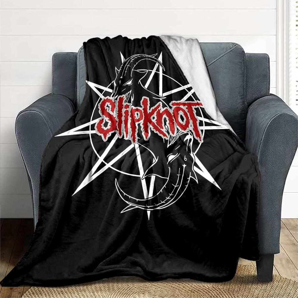 

1pc Slipknot Band Logo Flannel Blanket [Cozy Throw Blanket] For Sofa, Bed, Travel, Camping, Livingroom, Office, Couch, Chair, And Bed 80x120cm