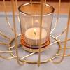 Gold metal candle lantern 21.5 cm
