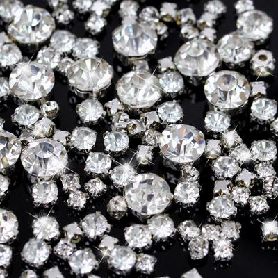 Ręcznie Szyty Pojedynczy Pazur Cyrkonie Pazur Diament, Złoty I Srebrny Spód Kryształ Szklany Ręcznie Szyty Diament DIY Odzież Akcesoria Bagażowe