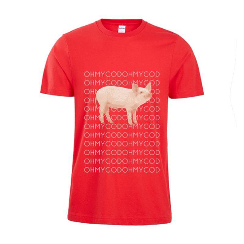 Herren T-Shirt in Premiumqualität mit lustigem Oh My God Schwein-Motiv und bequemen kurzen Ärmeln
