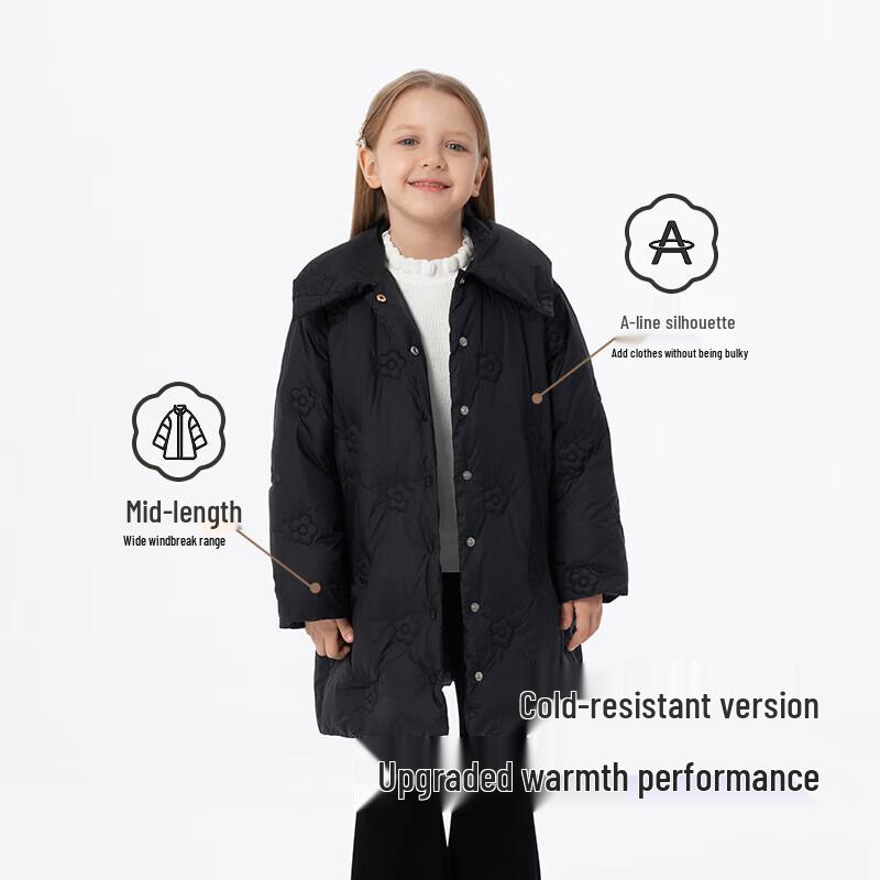 YEEHOO Girls' Chic Mid-Length Down Jacket
