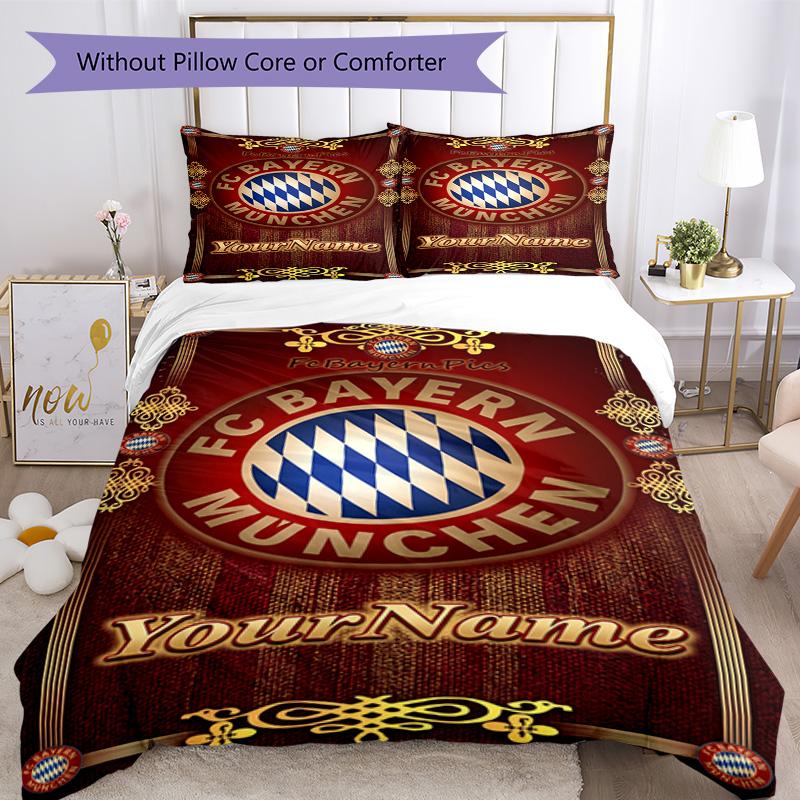 Bayern Monaco Personalizza il tuo nome Set Biancheria da Letto Copripiumino Traspirante con Federe Decorazione per la Casa Regalo di Compleanno