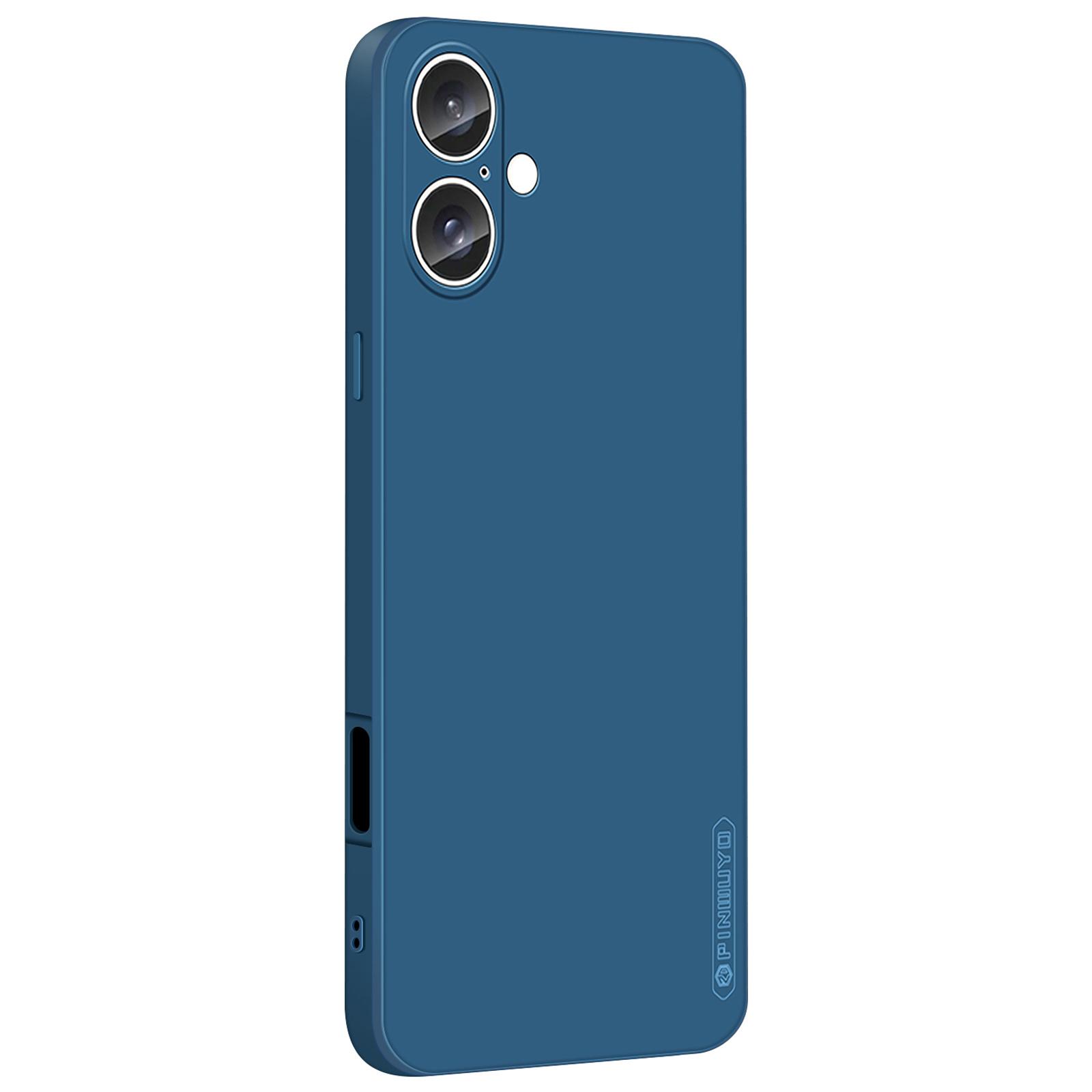 

PINWUYO JK Touching Series For iPhone 16 Case Fiber Flocking Liner Soft TPU Phone Cover