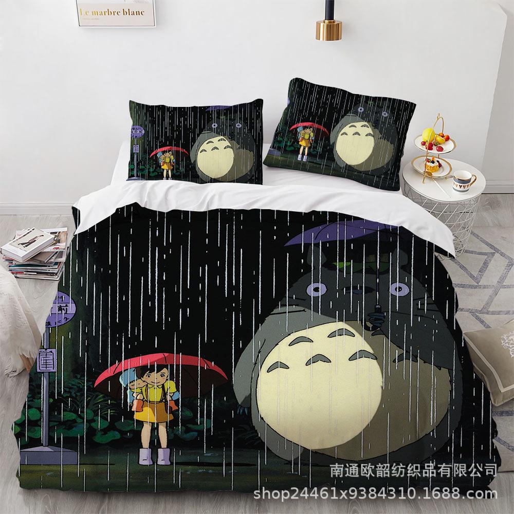 3D Digital Printing Cartoon Animation Chinchilla Bedding Three-Piece Set, Quilt Cover Pillowcase Four-Piece Set