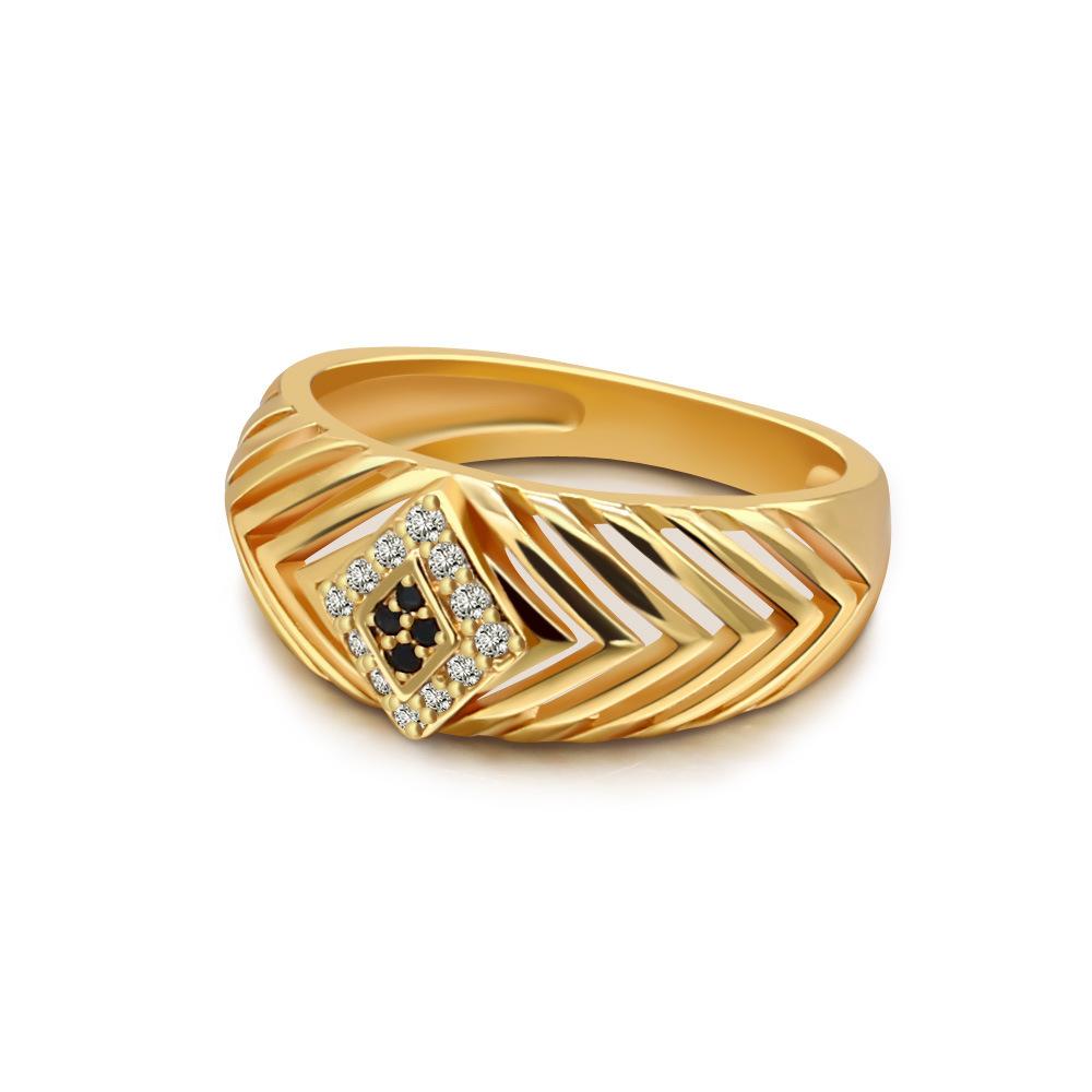 Women'S Flower Zircon Ring Electroplated Gold Ring Jewelry