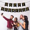 New Year'S Black And Gold Fireworks Cheers Dovetail Flag Happy New Year La Flag Banner