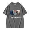 Funny I Eat CeUnisext Cat Meme Weird Gen Z Graphic T Shirt Unisex WoUnisex Vintage Fashion Tshirts Casual Oversized Short Sleeve Tshirt