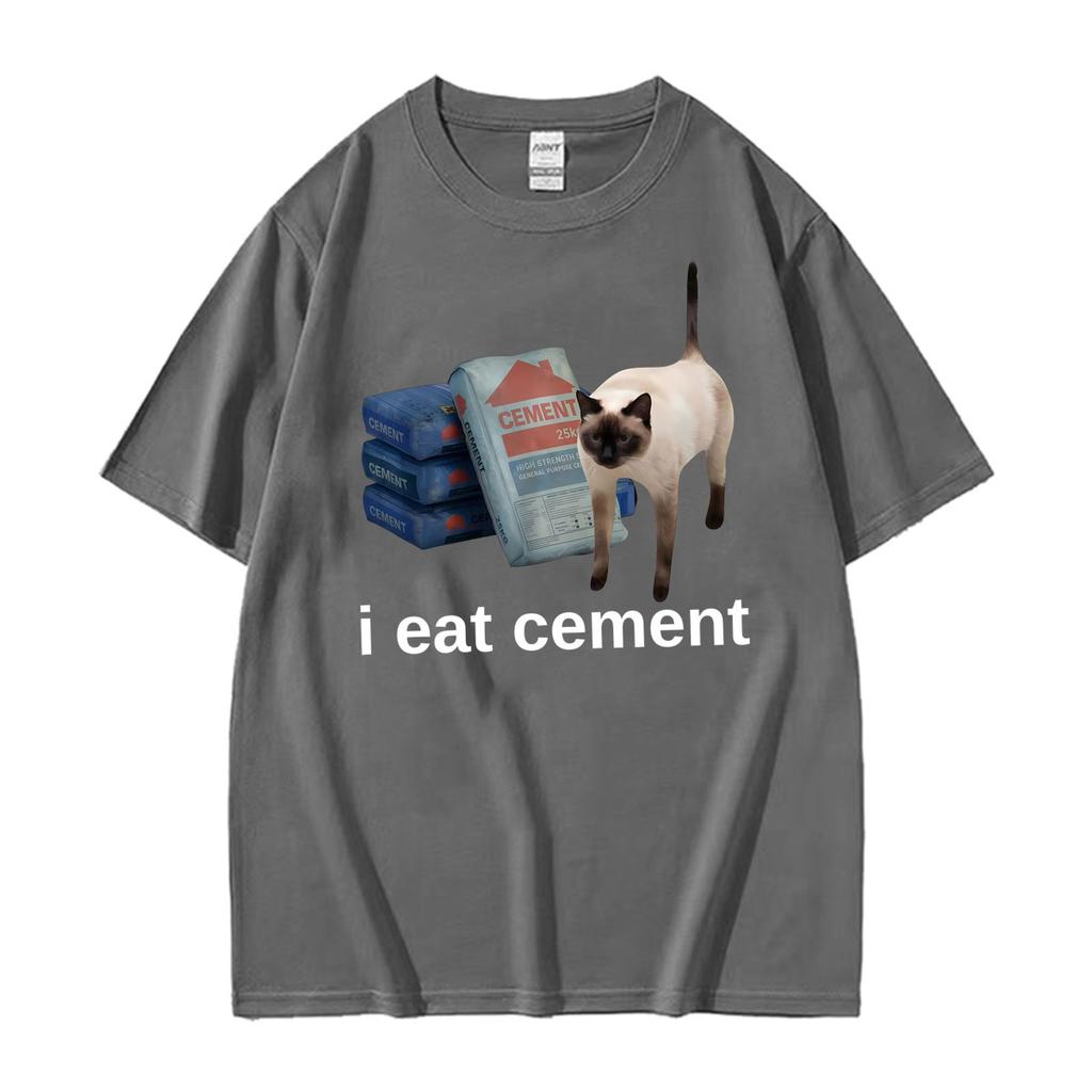 Funny I Eat CeUnisext Cat Meme Weird Gen Z Graphic T Shirt Unisex WoUnisex Vintage Fashion Tshirts Casual Oversized Short Sleeve Tshirt