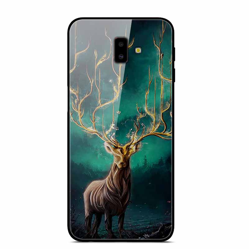 For Samsung J6 Plus Cases J4Plus J8 2018 Fashion Tempered Glass Hard Back Case For Samsung Galaxy J8 2018 Cover J6 J4 2018 Funda