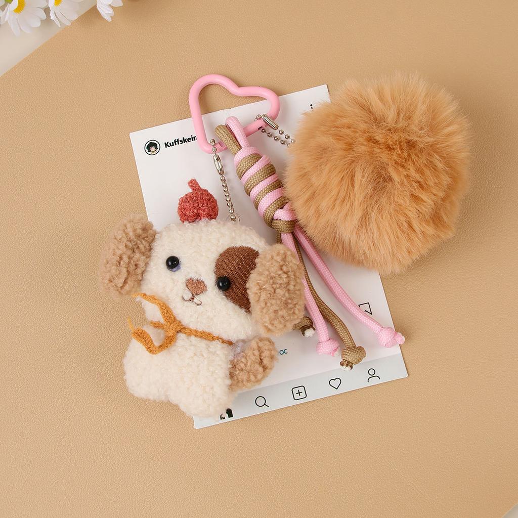 Fashion personality soft cute plush puppy bag pendant keychain ins versatile high-end pendant accessories
