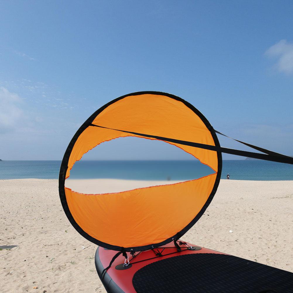PVC Folding Portable Downwind Wind Paddle Popup Board Kayak Kit Sailboat Accessories(Orange)