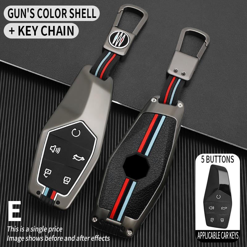Interior Mouldings Zinc Alloy+Silicone Car Remote Key Case Cover Protective Shell Fob For MG One 2022 2023 2024 Car Keychain Int