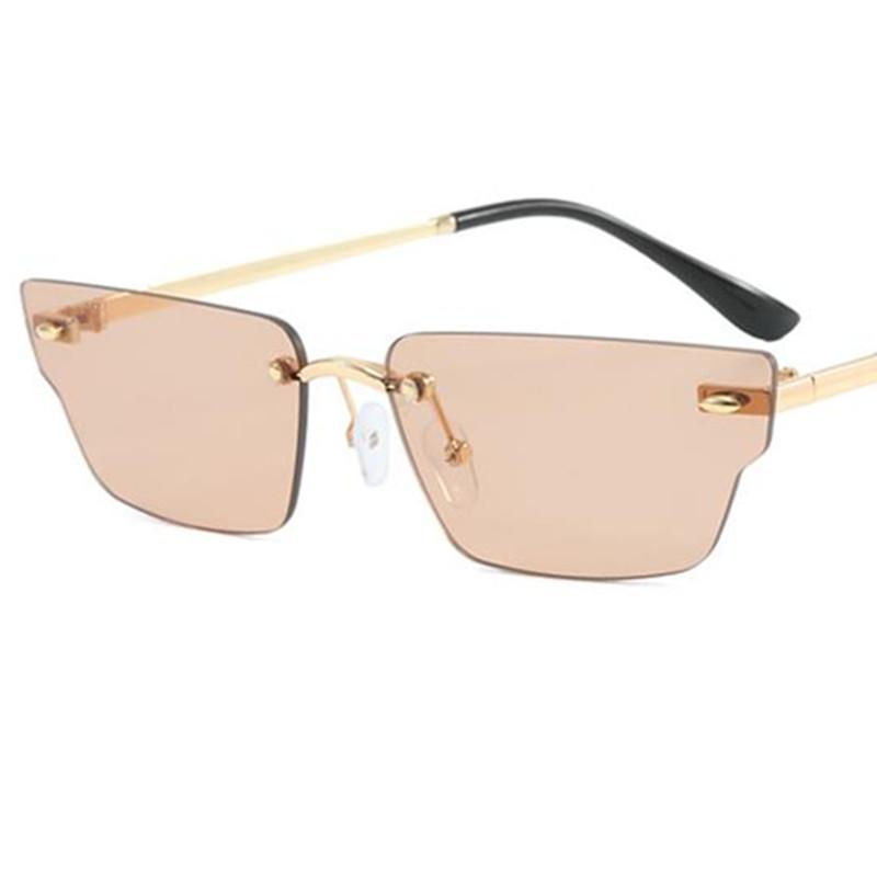 Fashion Sun Glasses Unisex Rimless Anti-UV Spectacles Polygon Eyeglasses Personality Irregular Ornamental Simplity Sunglasses