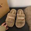 Design sense niche curly hair thick sole outer wear Mao Mao slippers spring and summer versatile women's shoes fleece comfortable casual cotton mop