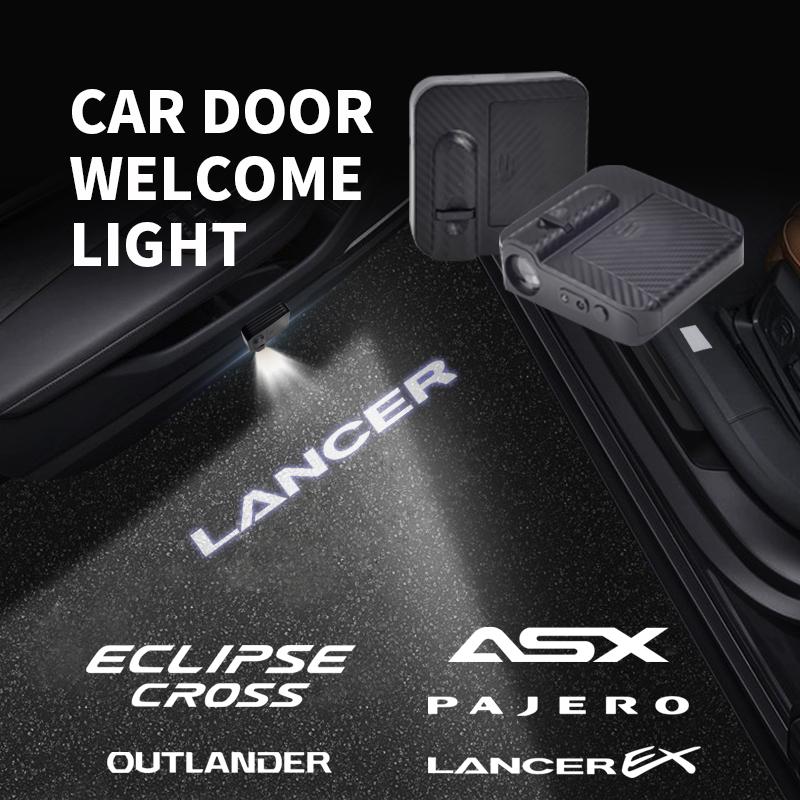 HD LED For Mitsubishi Outlander Pajero ASX Lancer EX Eclipse Cross Logo Car Door Courtesy Light HD Projector Welcome Lamp