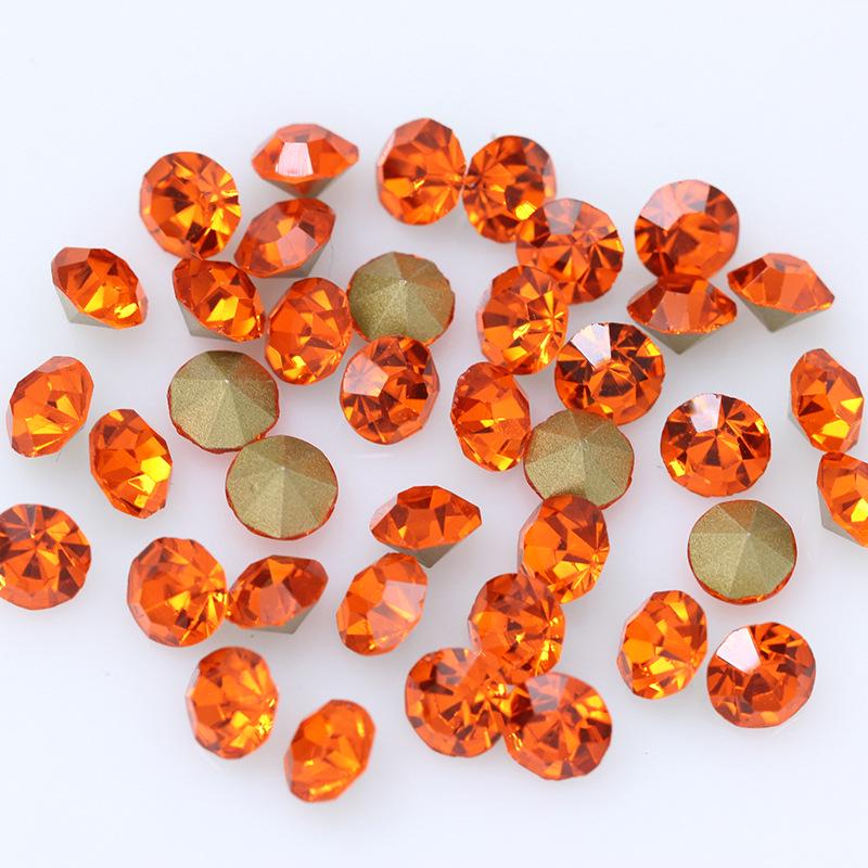 Large Round Colored Pointed Back Glass Rhinestones for DIY Phone Cases and Nail Art.